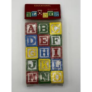Vintage Wooden Educational Blocks 12 Blocks per Package- New and sealed